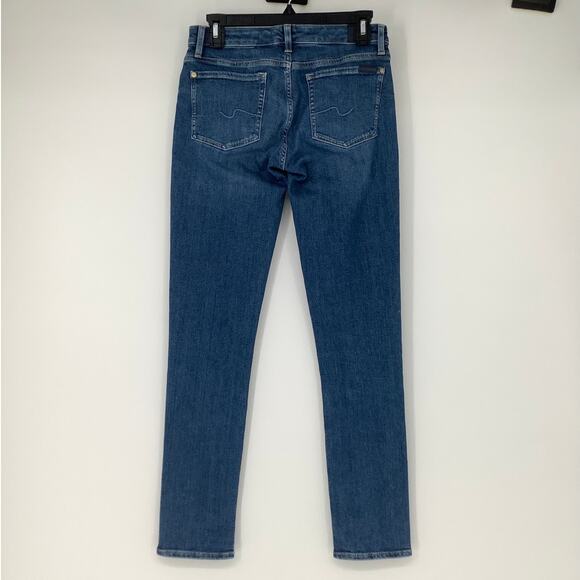 7 For All Mankind Women's 27 Saturday Pyper Slim Illusion Jeans Low Rise OS33-16 - Picture 4 of 10
